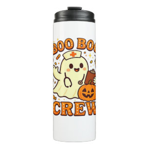 Boo Boo Crew Nurse Funny Halloween Ghost Nurse Gir Thermal Tumbler