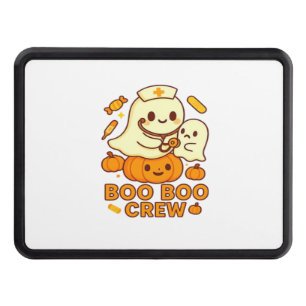 Boo Boo Crew Nurse Funny Halloween Ghost Nurse Gir Trailer Hitch Cover