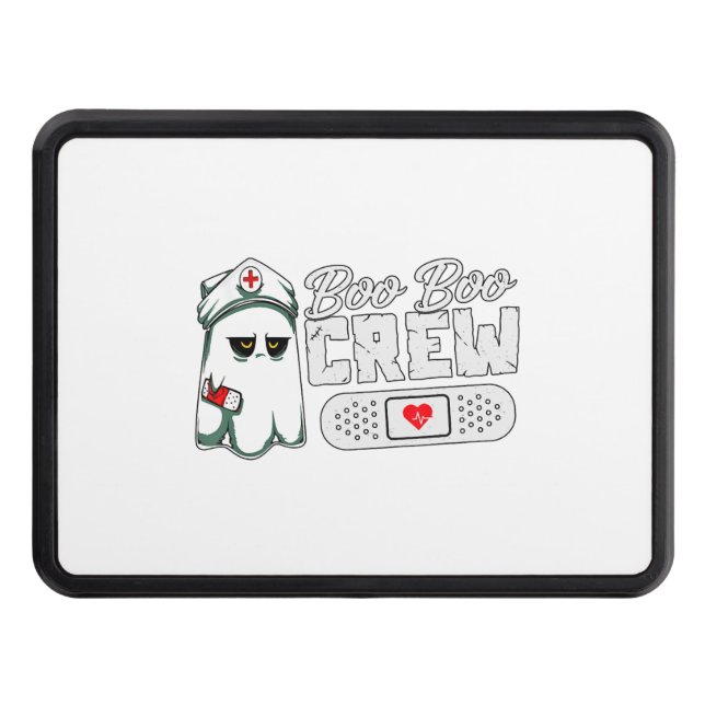 Boo Boo Crew Nurse Funny Halloween Scary Groups Trailer Hitch Cover (Front)