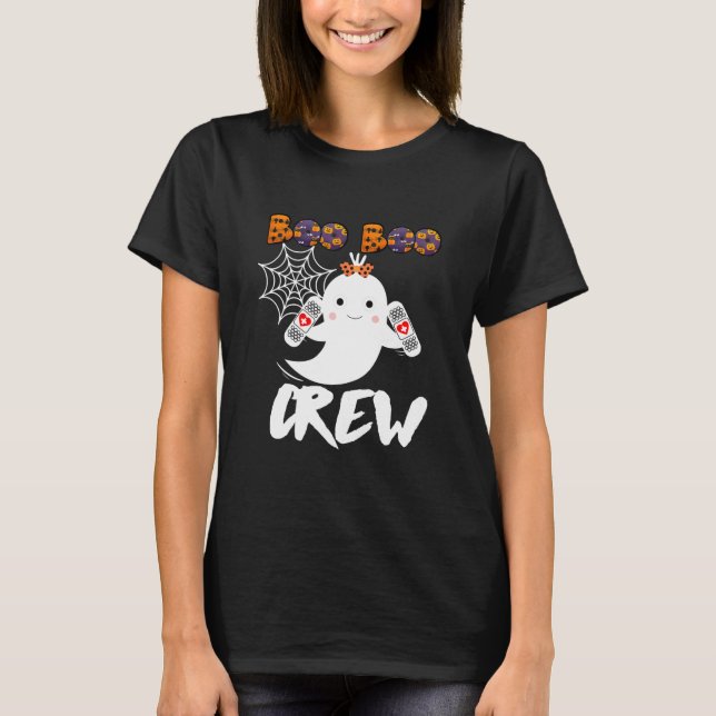 Boo Boo Crew Nurse Funny Halloween T-Shirt (Front)