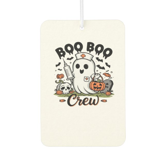 Boo Boo Crew Nurse Ghost Classic T-Shirt Air Freshener (Front)