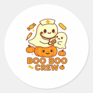 Boo Boo Crew Nurse Ghost Classic T-Shirt Classic Round Sticker