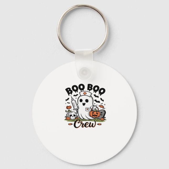 Boo Boo Crew Nurse Ghost Classic T-Shirt Keychain (Front)