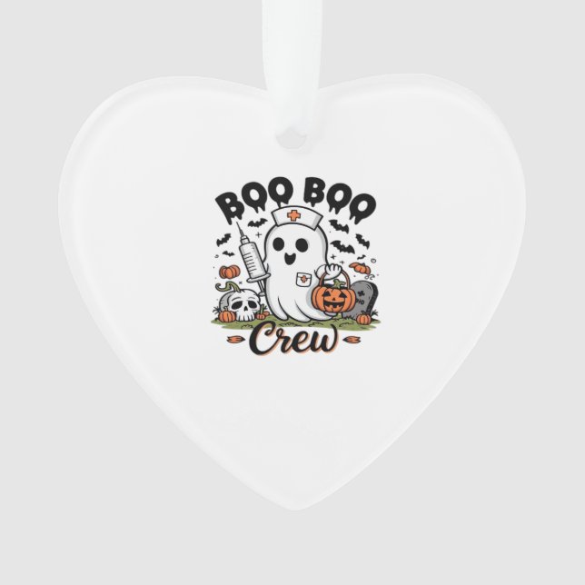 Boo Boo Crew Nurse Ghost Classic T-Shirt Ornament (Front)