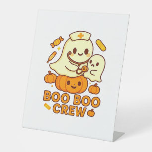 Boo Boo Crew Nurse Ghost Classic T-Shirt Pedestal Sign