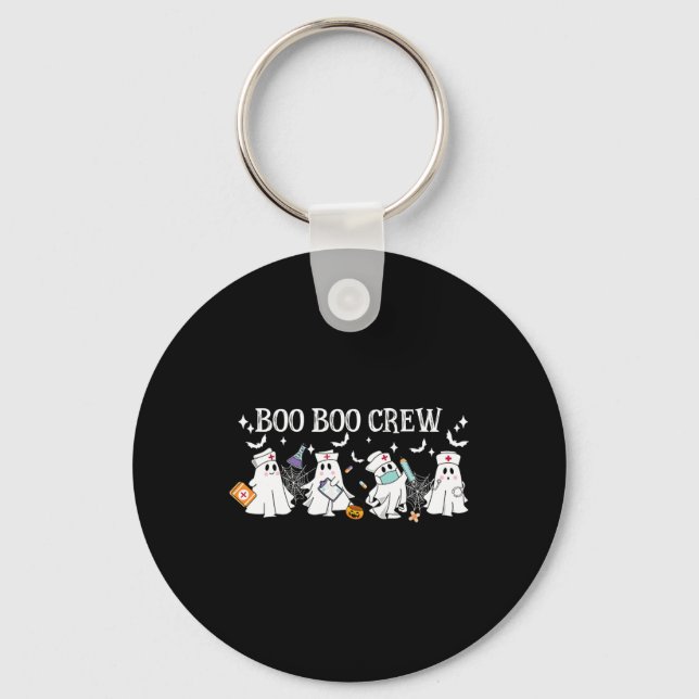 Boo Boo Crew Nurse Ghost Funny Halloween  Keychain (Front)