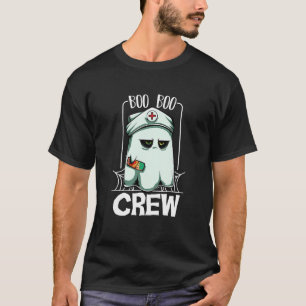 Boo Boo Crew Nurse Ghost Funny Scary Halloween Cos T-Shirt