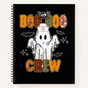 Boo Boo Crew Nurse Ghost Halloween Costume Women Notebook