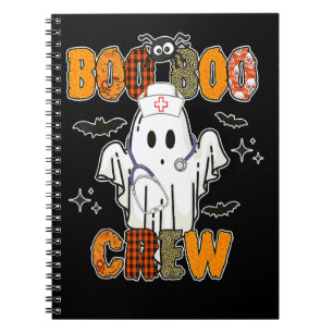Boo Boo Crew Nurse Ghost Halloween Costume Women Notebook