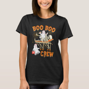 Boo Boo Crew Nurse Ghost Skeleton Halloween Costum T-Shirt