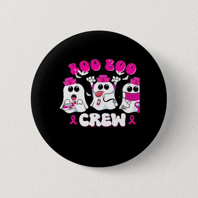 Boo Boo Crew Nurse Halloween Costume Ghost Breast  2 Inch Round Button (Front)