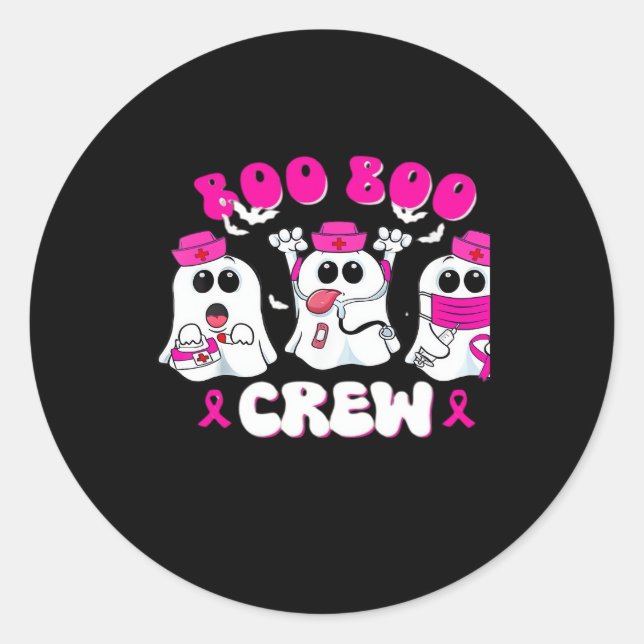 Boo Boo Crew Nurse Halloween Costume Ghost Breast  Classic Round Sticker (Front)
