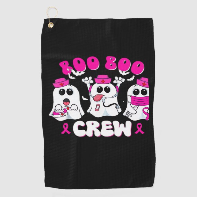 Boo Boo Crew Nurse Halloween Costume Ghost Breast  Golf Towel (Front)