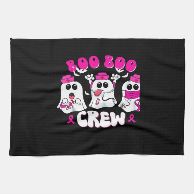 Boo Boo Crew Nurse Halloween Costume Ghost Breast  Kitchen Towel (Horizontal)