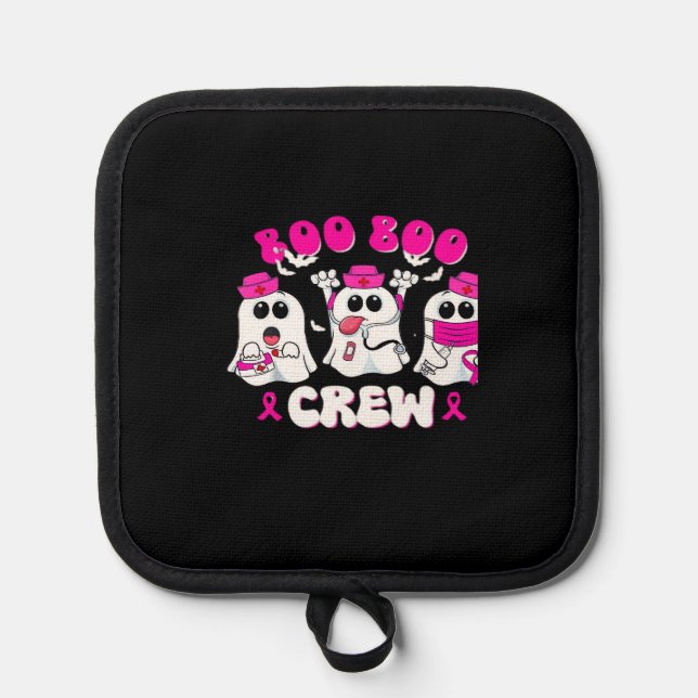 Boo Boo Crew Nurse Halloween Costume Ghost Breast  Pot Holder (Front)