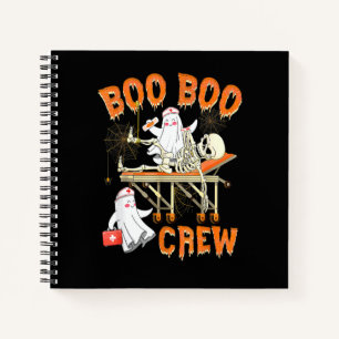 Boo Boo Crew Nurse Halloween Costume Ghost Notebook