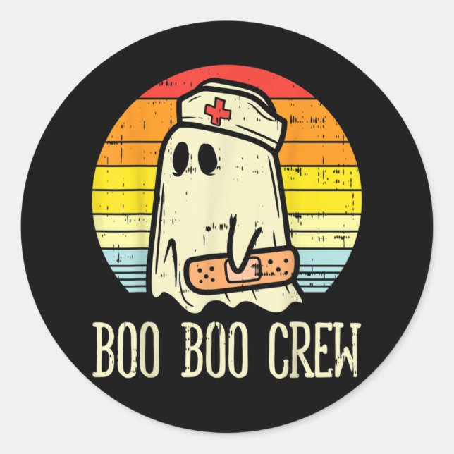 Boo Boo Crew Nurse Halloween For Nurses Classic Round Sticker (Front)