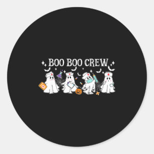 Boo boo crew nurse halloween funny nurse for women classic round sticker