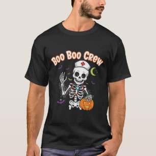Boo Boo Crew Nurse Halloween Funny Skelton Nurse H T-Shirt