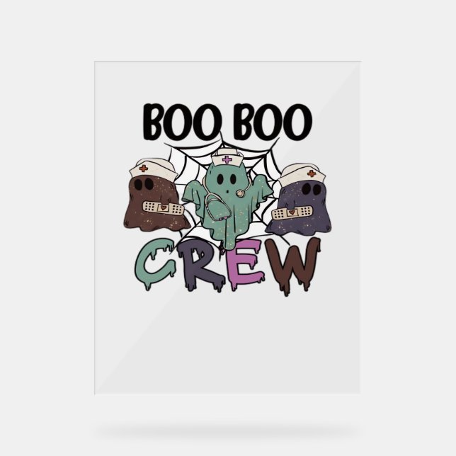 Boo Boo Crew Nurse Halloween Ghost Funny Classic T (Recto)
