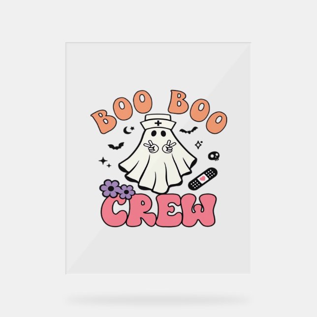 Boo Boo Crew Nurse Halloween Ghost Funny Classic T (Recto)