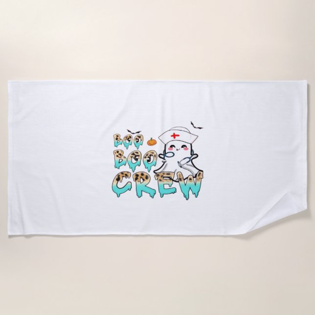 Boo Boo Crew Nurse Halloween Ghost Funny Classic T Beach Towel (Front)