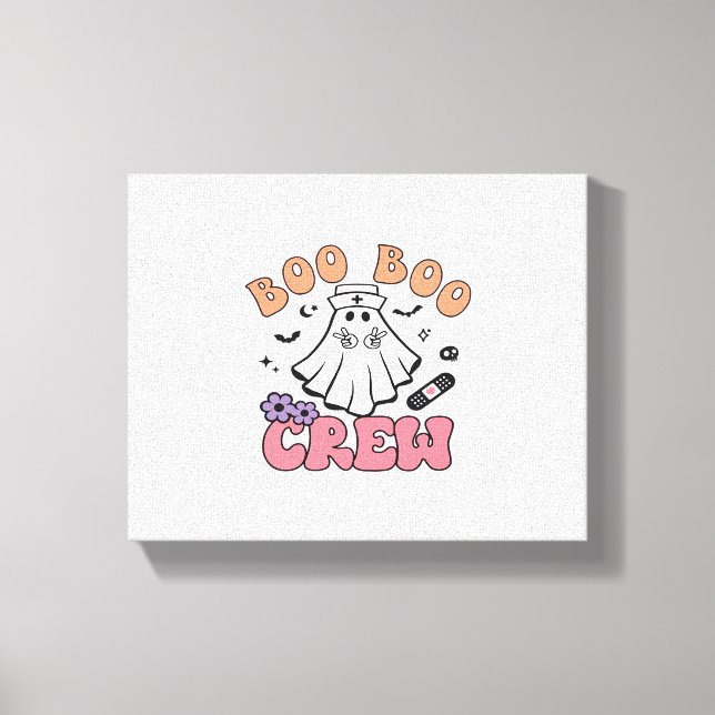 Boo Boo Crew Nurse Halloween Ghost Funny Classic T Canvas Print (Front)