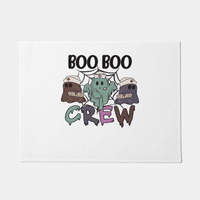 Boo Boo Crew Nurse Halloween Ghost Funny Classic T Doormat (Front)