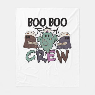 Boo Boo Crew Nurse Halloween Ghost Funny Classic T Fleece Blanket