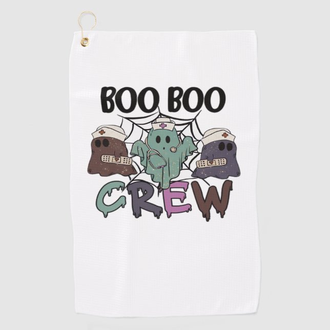 Boo Boo Crew Nurse Halloween Ghost Funny Classic T Golf Towel (Front)