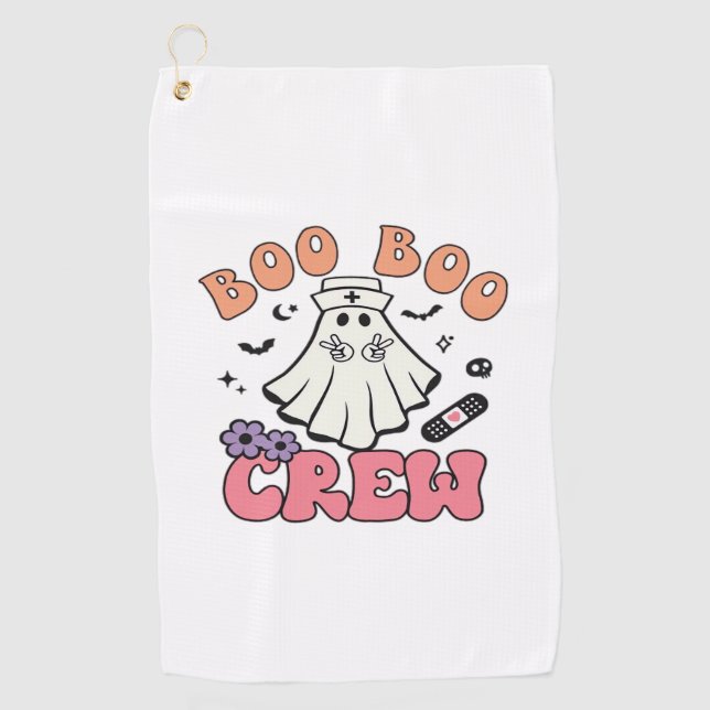 Boo Boo Crew Nurse Halloween Ghost Funny Classic T Golf Towel (Front)