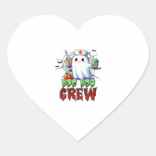 Boo Boo Crew Nurse Halloween Ghost Funny Classic T Heart Sticker