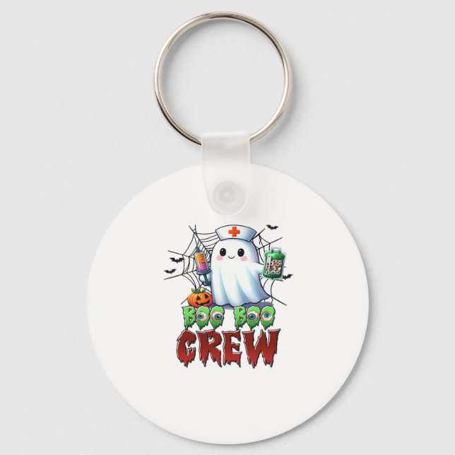 Boo Boo Crew Nurse Halloween Ghost Funny Classic T Keychain (Front)