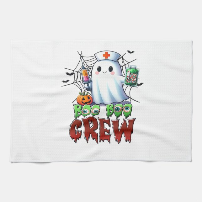 Boo Boo Crew Nurse Halloween Ghost Funny Classic T Kitchen Towel (Horizontal)