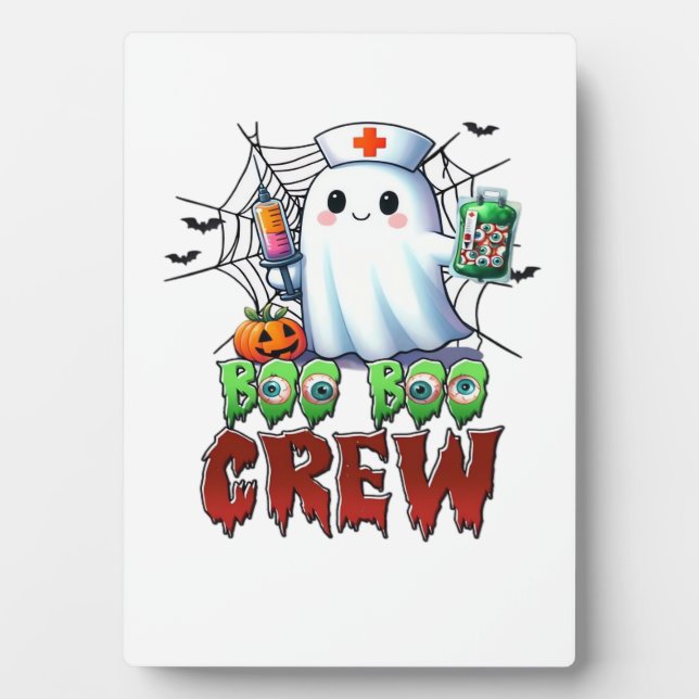 Boo Boo Crew Nurse Halloween Ghost Funny Classic T Plaque (Front)