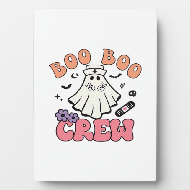 Boo Boo Crew Nurse Halloween Ghost Funny Classic T Plaque (Front)