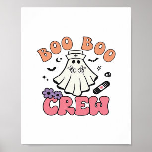 Boo Boo Crew Nurse Halloween Ghost Funny Classic T Poster