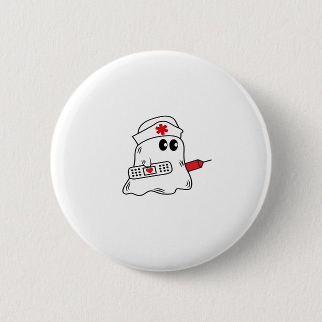 Boo Boo Crew Nurse Halloween Ghost Funny Oversized 2 Inch Round Button (Front)