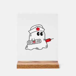 Boo Boo Crew Nurse Halloween Ghost Funny Oversized Acrylic Sign