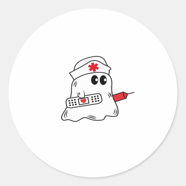 Boo Boo Crew Nurse Halloween Ghost Funny Oversized Classic Round Sticker (Front)