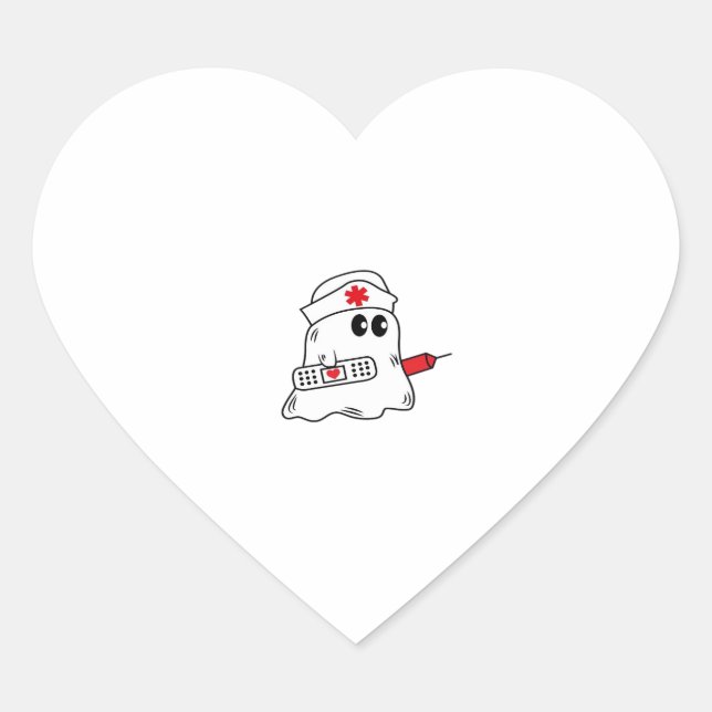 Boo Boo Crew Nurse Halloween Ghost Funny Oversized Heart Sticker (Front)