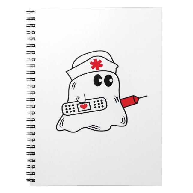 Boo Boo Crew Nurse Halloween Ghost Funny Oversized Notebook (Front)