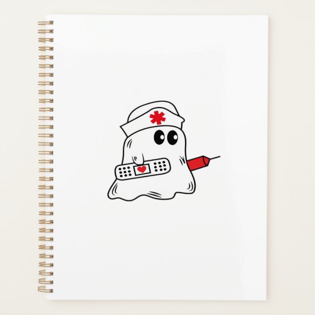 Boo Boo Crew Nurse Halloween Ghost Funny Oversized Planner (Front)