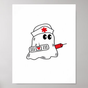 Boo Boo Crew Nurse Halloween Ghost Funny Oversized Poster