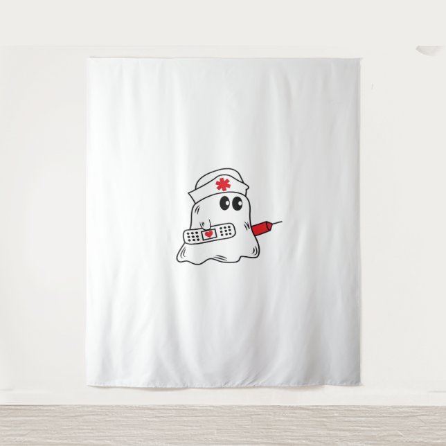 Boo Boo Crew Nurse Halloween Ghost Funny Oversized Tapestry (Front)
