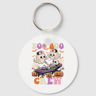 Boo Boo Crew Nurse Halloween Ghost Skeleton Nurses Keychain