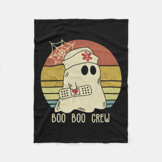 Boo Boo Crew Nurse Halloween Nurse For Women Fleece Blanket
