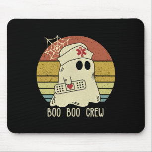 Boo Boo Crew Nurse Halloween Nurse For Women  Mouse Pad