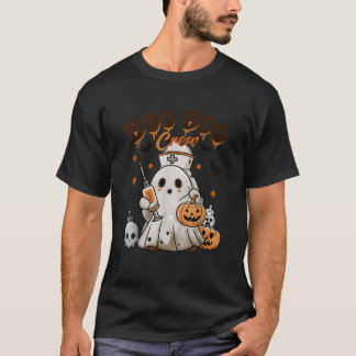 BOO BOO Crew Nurse Halloween Pumpkin Spooky Season T-Shirt