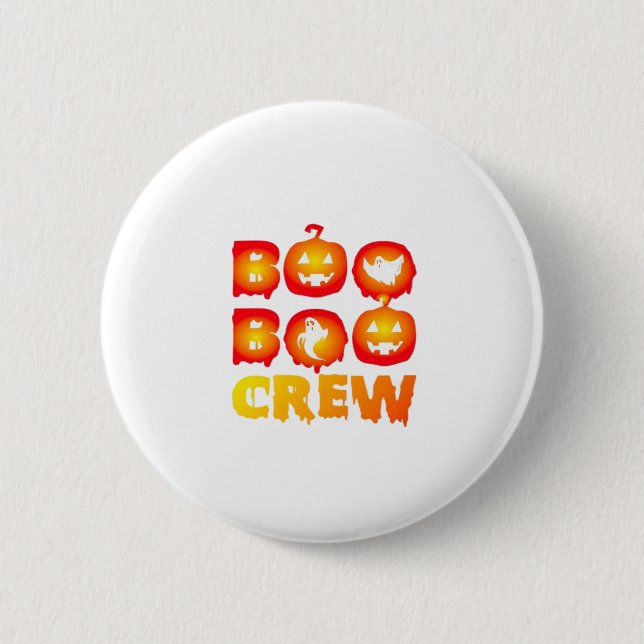 Boo Boo Crew Oversized T-Shirt 2 Inch Round Button (Front)